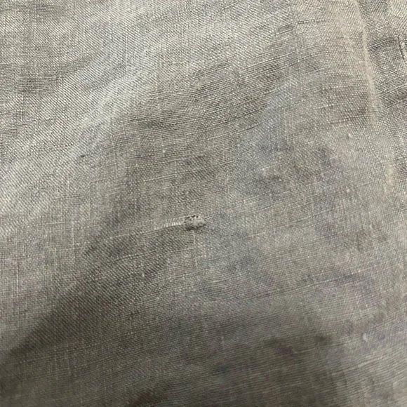 Tahari Light Blue Linen-Blend Utility Button Up - Picture 6 of 6